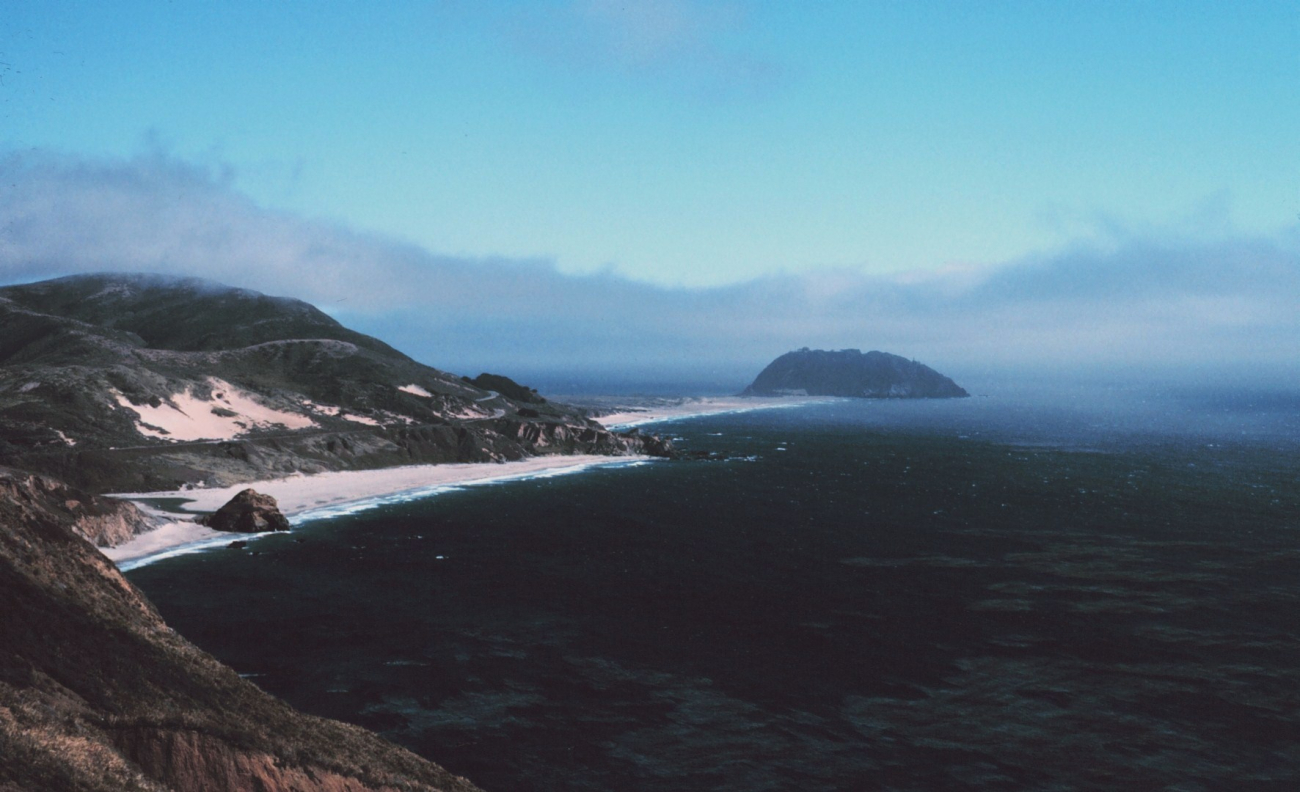 Coastal fog creeping in to Point Sur, about 25 miles south of Carmel