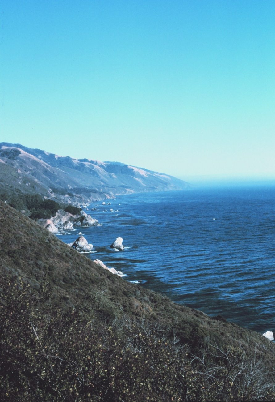 The Big Sur coastline as seen while traveling along Highway 1