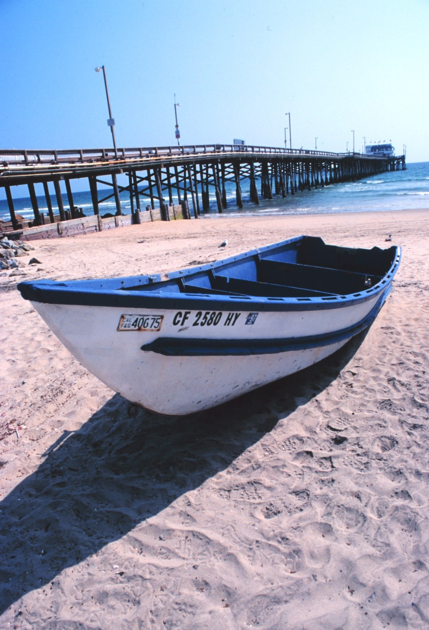 A part of the Newport Beach dory fishing fleet on Newport Beach