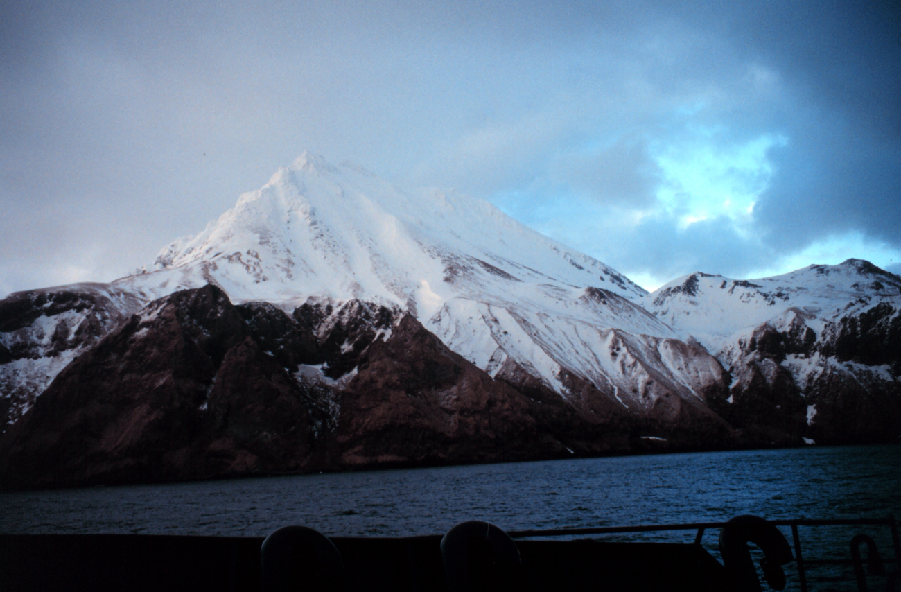 An Aleutian peak and coastline