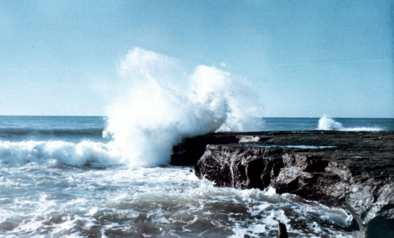 Surf encountering a rocky headland at Soquel Point