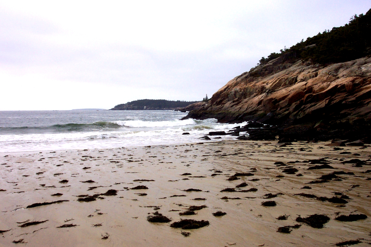 On the western side of Sand Beach looking south towards Thunder Hole area