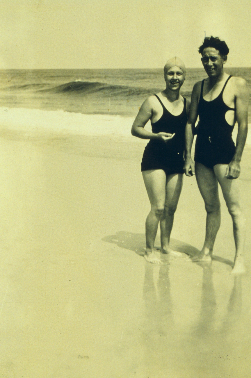 Lieutenant Wilbur Porter and wife Effey at the beach
