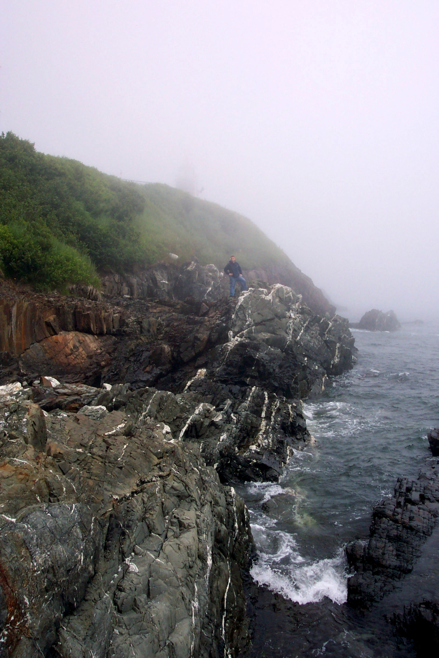 Rock-hopping below the lighthouse at West Quoddy Head