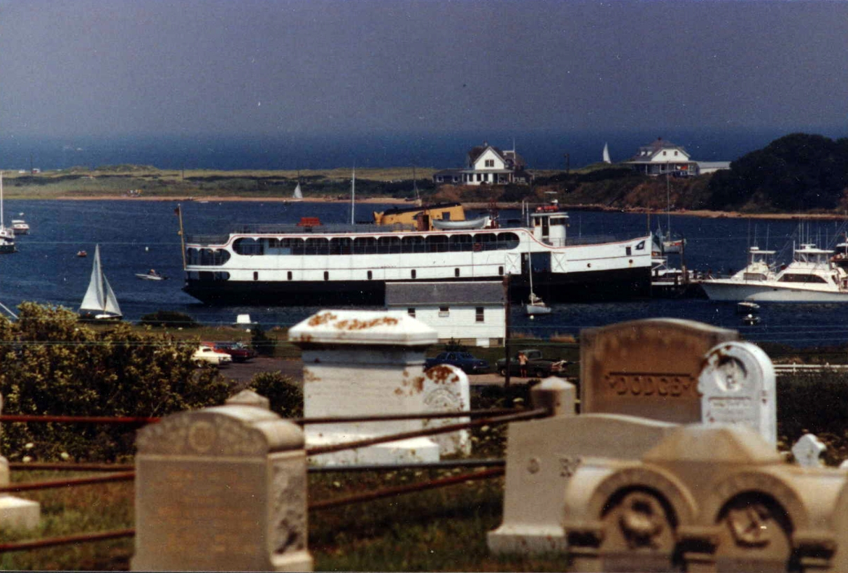 A view of the harbor from the old Block Island Cemetery