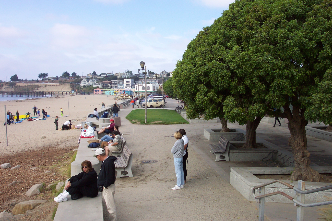 Along the seawall at Capitola-by-the-Sea