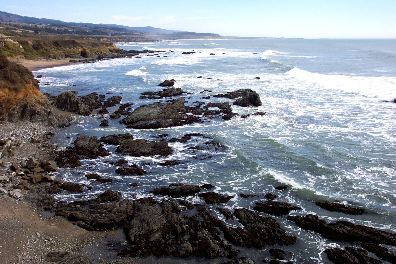 Looking south towards Point Ano Nuevo from Pigeon Point area along Highway 1