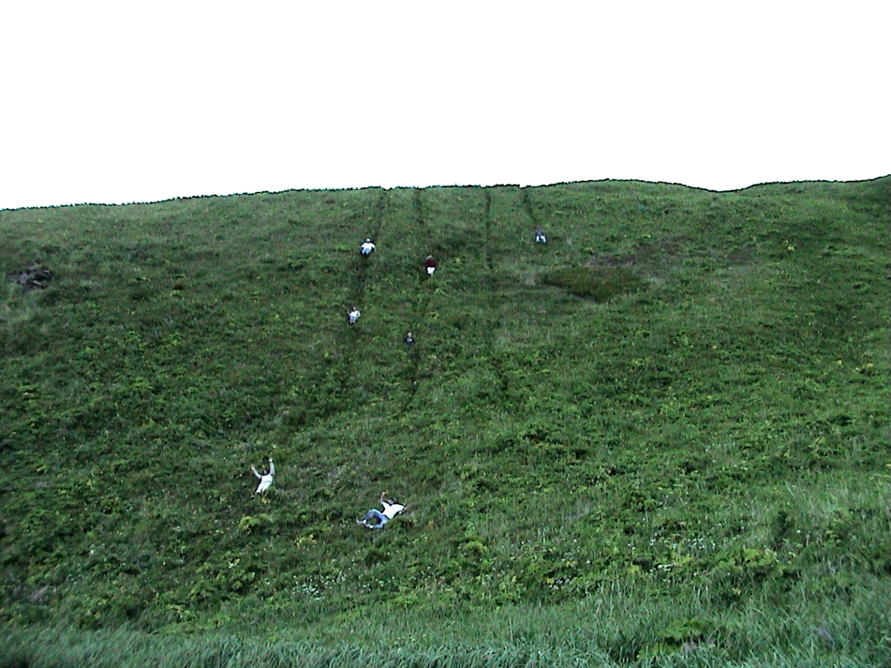 Sledding on the posterior portion of the anatomy at Gunnysack Island