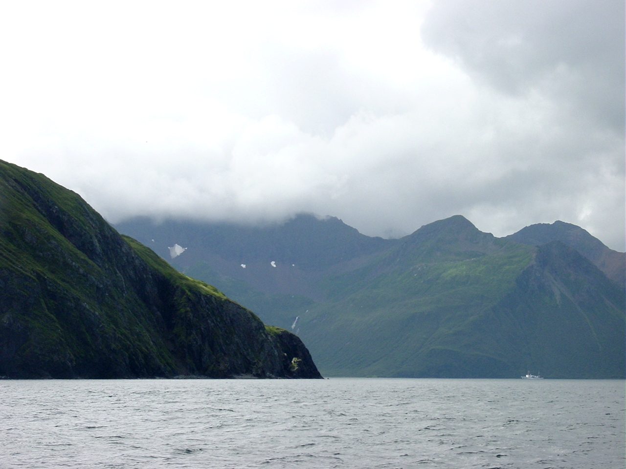 NOAA Ship RAINIER dwarfed by the magnificence of Kuiutka Bay