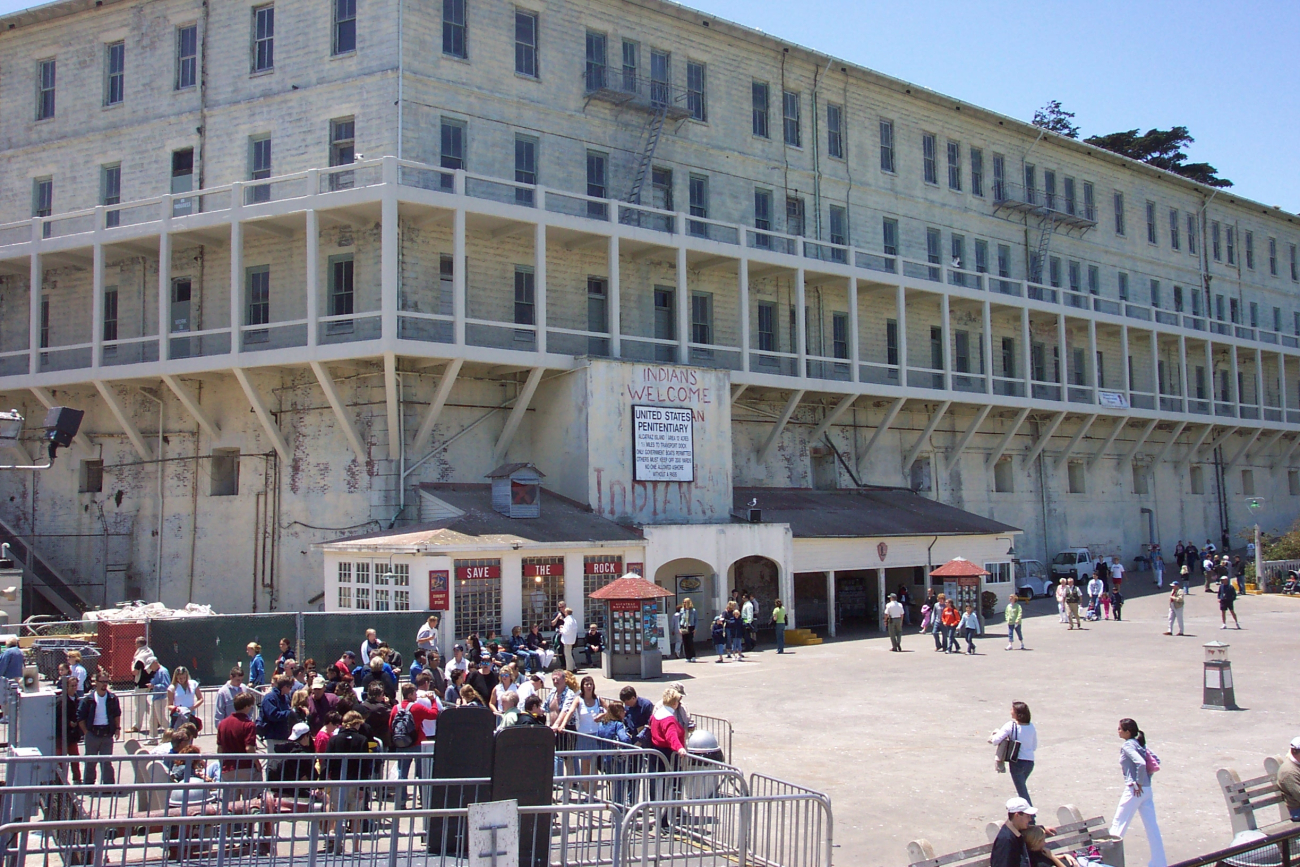 The disembarkation pier at Alcatraz