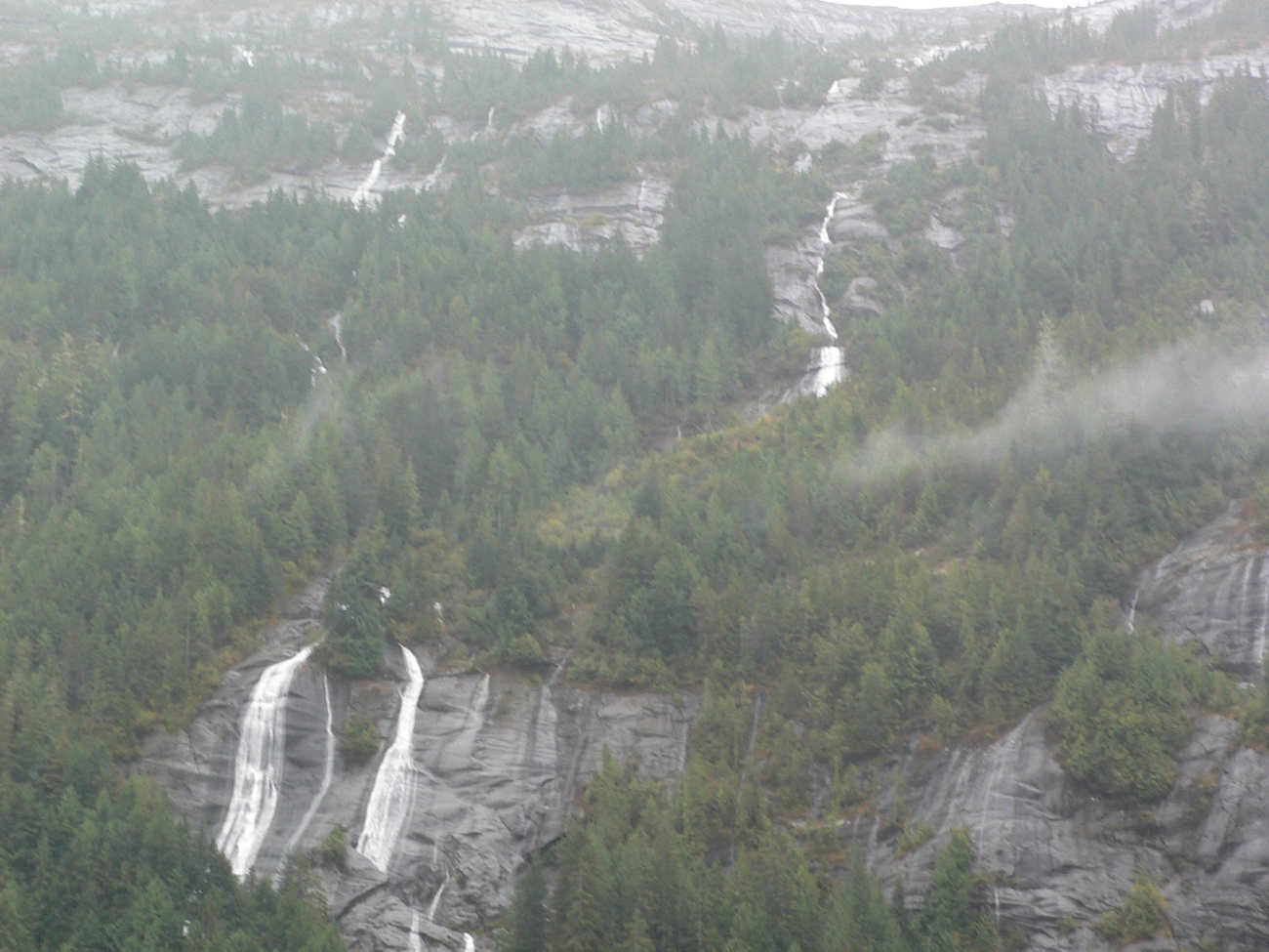 Mist and waterfalls