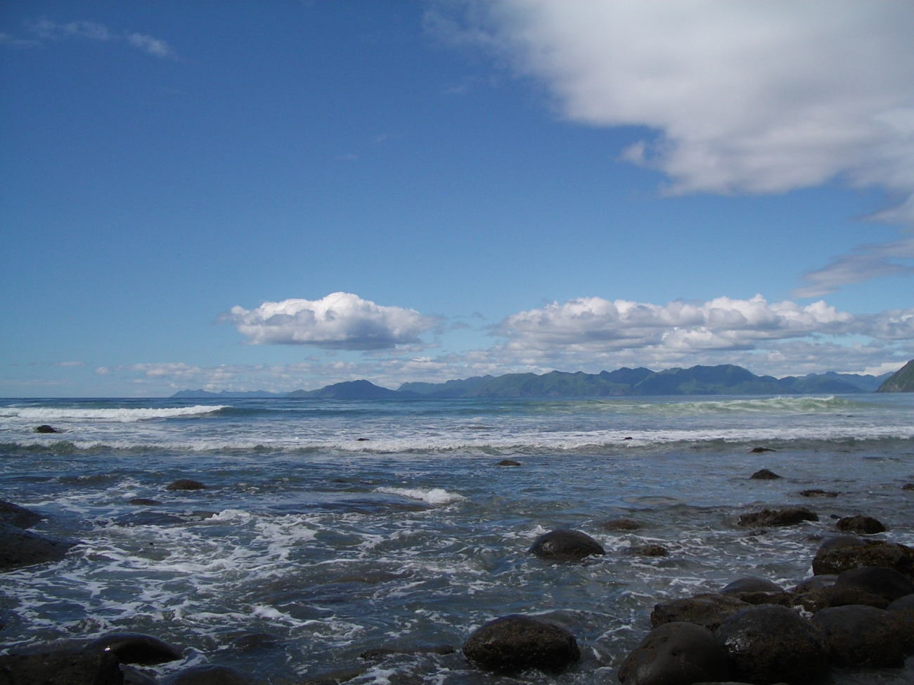 A mountainous coast along Kodiak Island