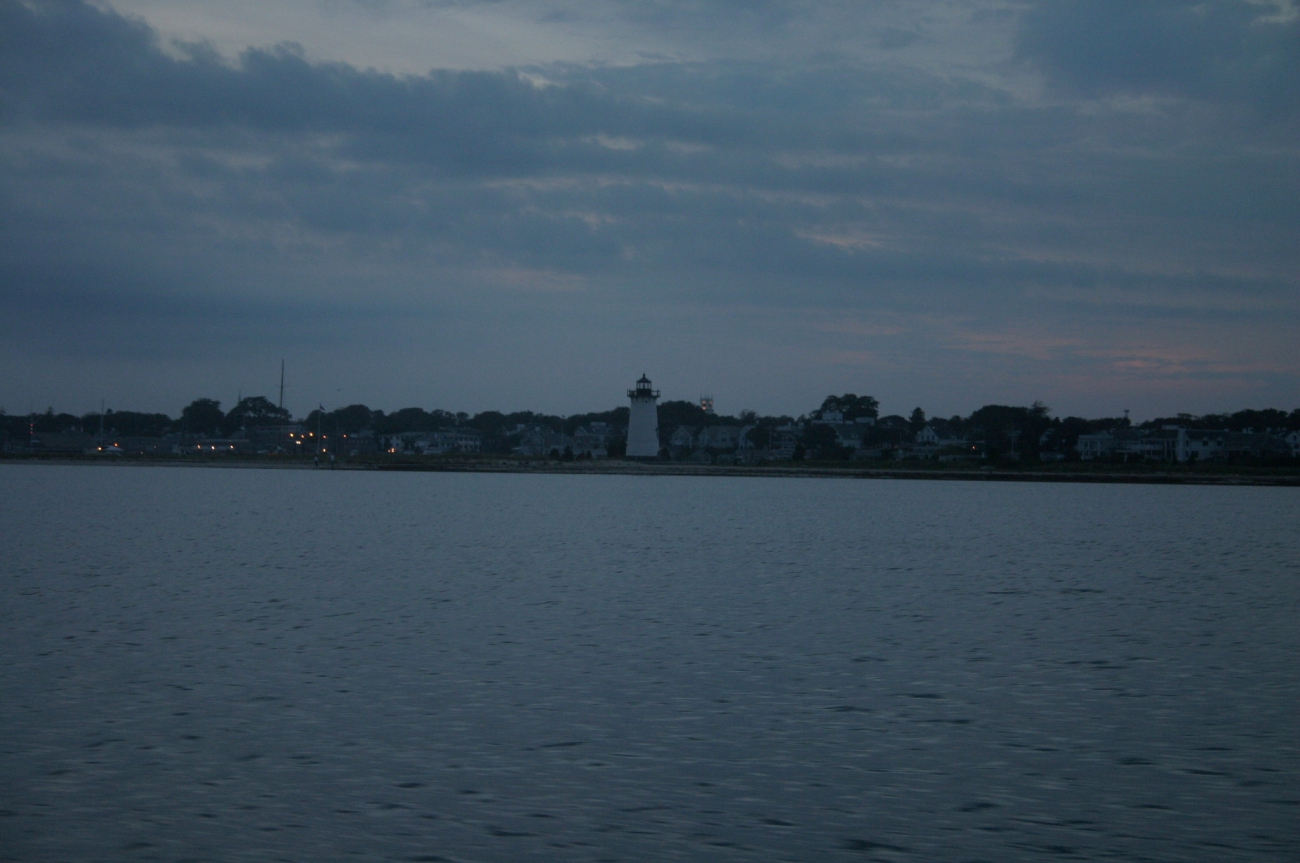The lighthouse at Edgartown at dusk