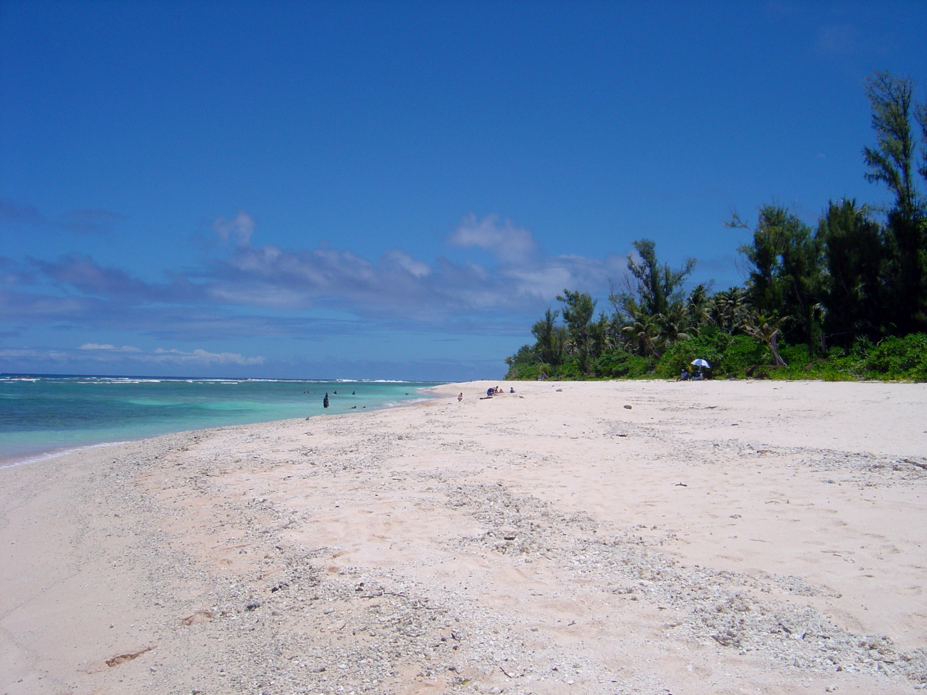 A magnificent white sand beach on Guam