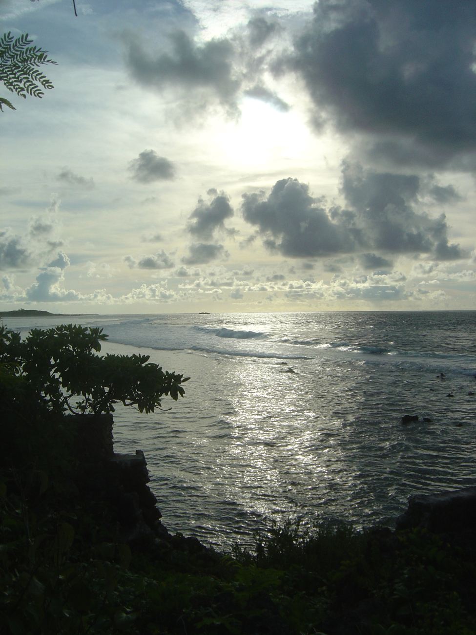 Sunshine playing off the surf in the late afternoon on the Guam coastline