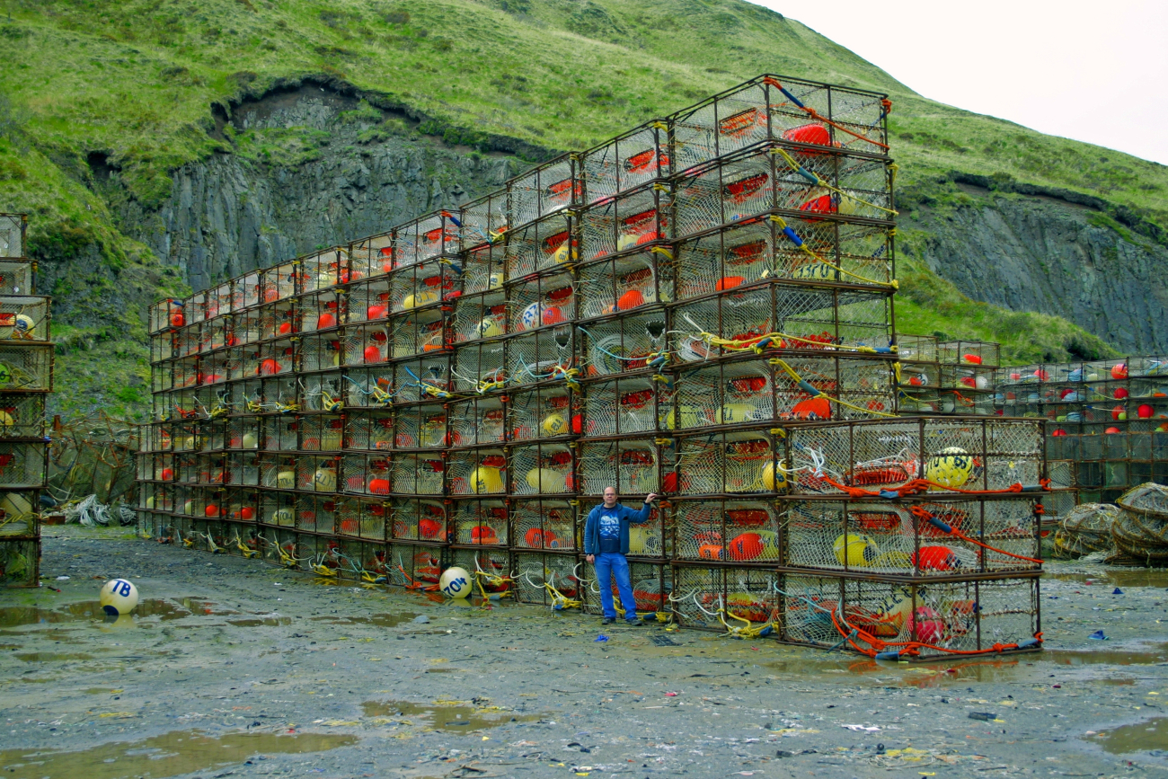 King crab pots stored till the crabbing season in Kodiak
