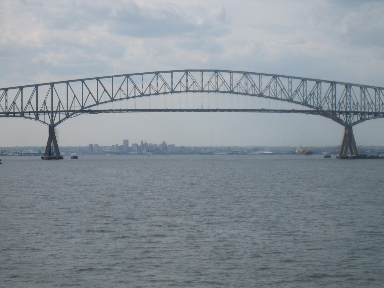 The I-695 Francis Scott Key Bridge spanning Baltimore Harbor
