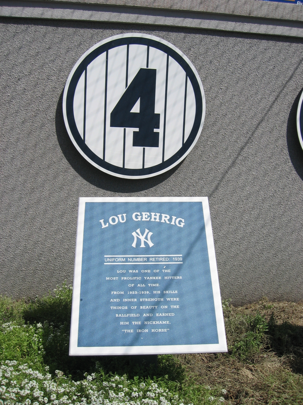 Yankee Stadium - Memorial to The Iron Horse, Lou Gehrig