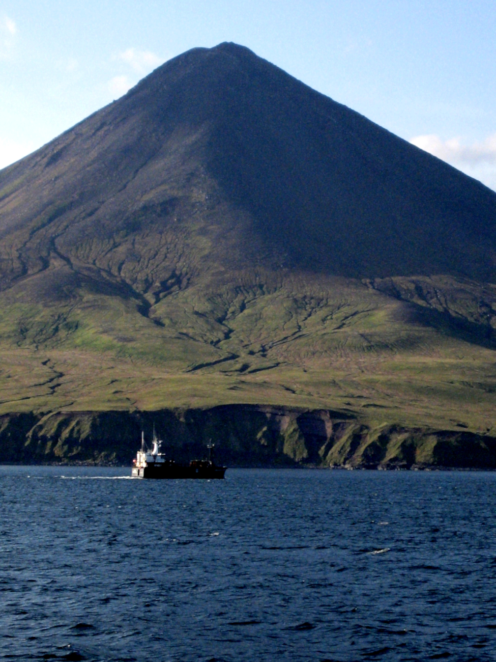 A conical volcano on Atka Island