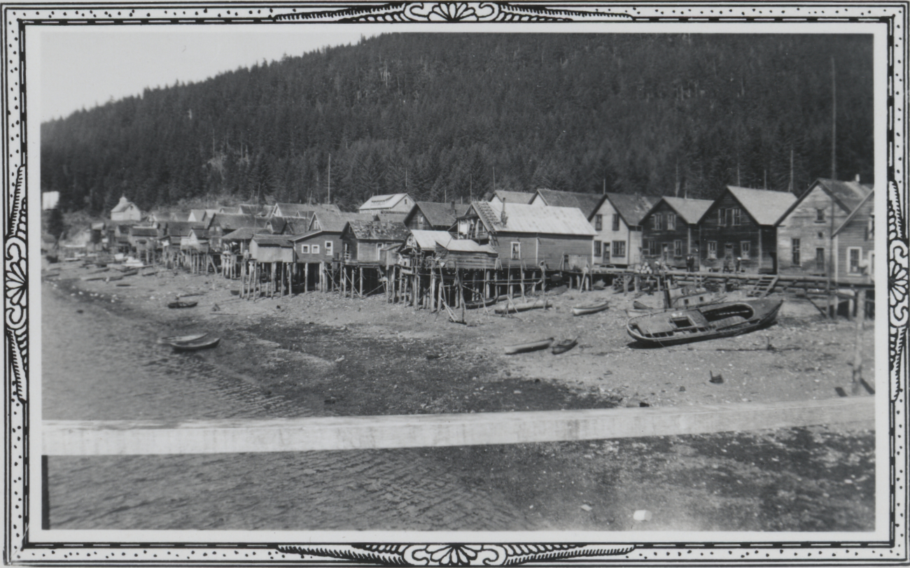 The village of Hoonah is partially built over the water