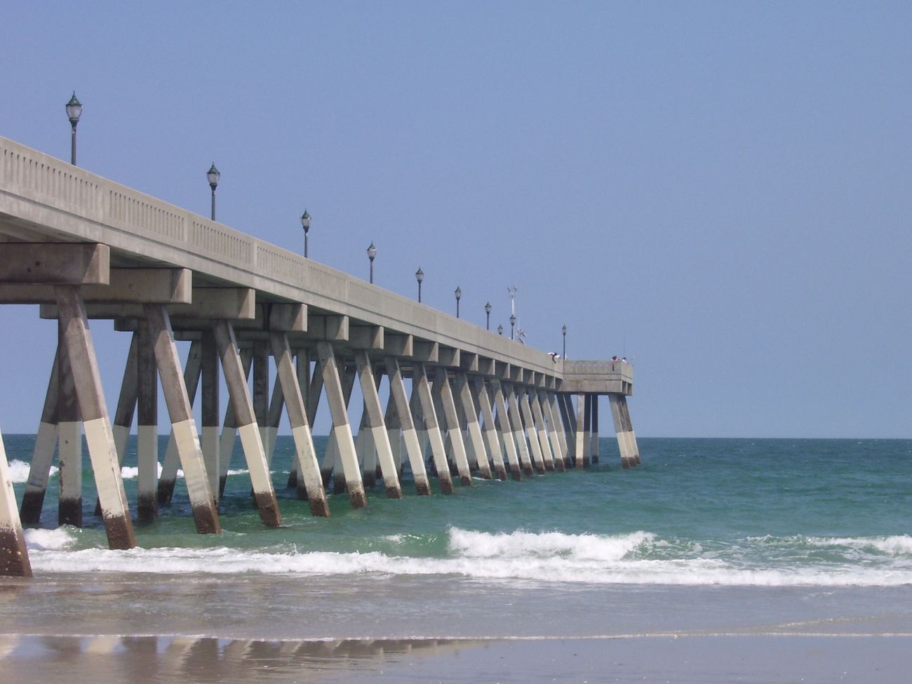 Johnie Mercer's Fishing Pier, a concrete structure, has replaced an older wooden pier that was destroyed in a hurricane