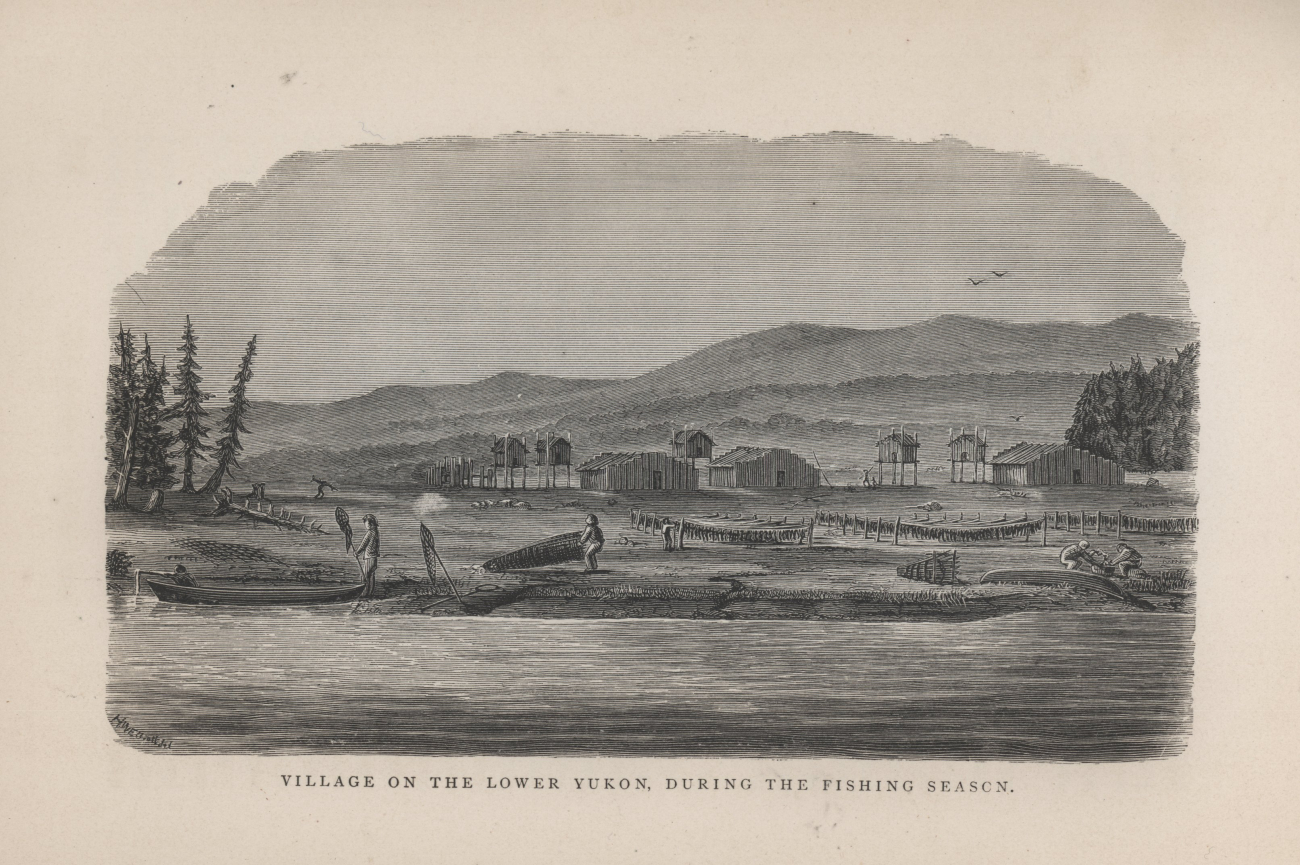 Village of the Lower Yukon, during the fishing season from  Alaska and ItsResources by William Healy Dall