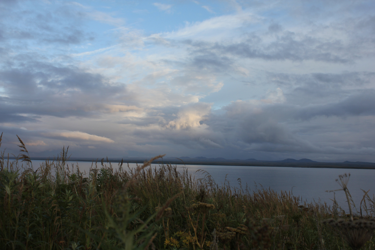 Looking across to the mainland at dusk