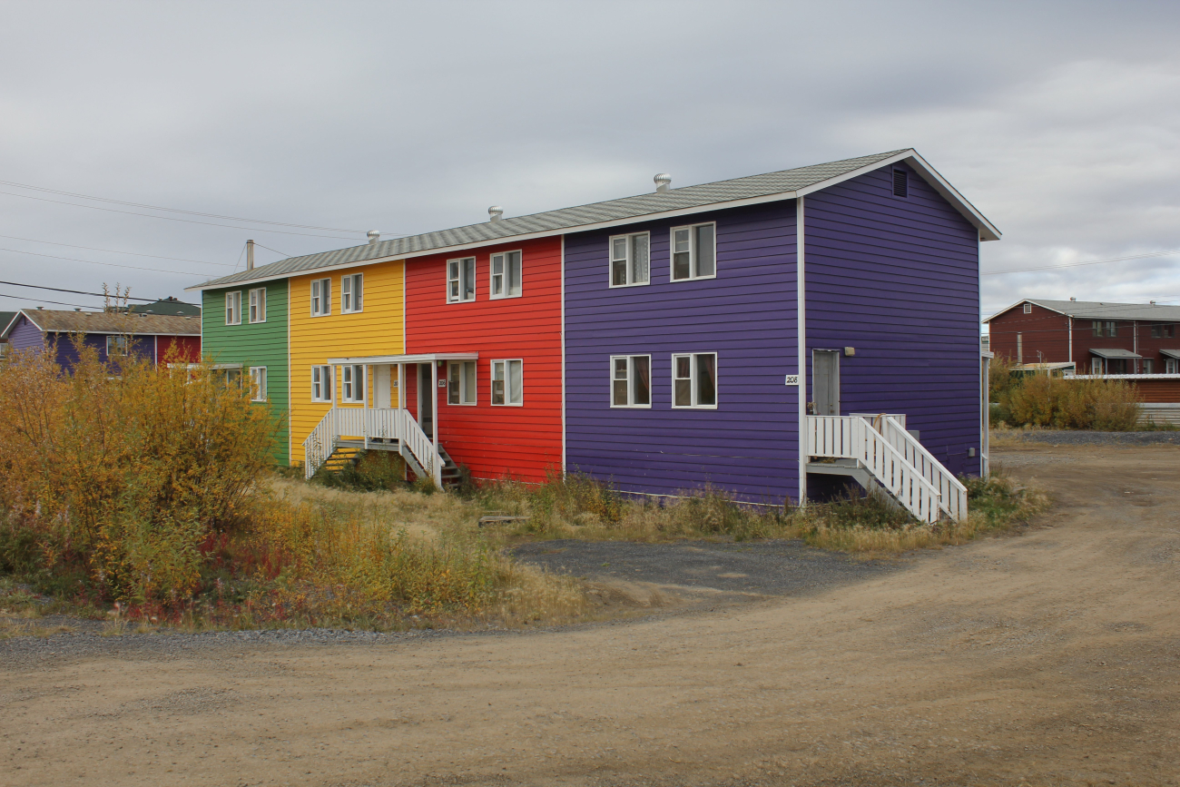 Downtown inner city Inuvik near the delta of the MacKenzie River