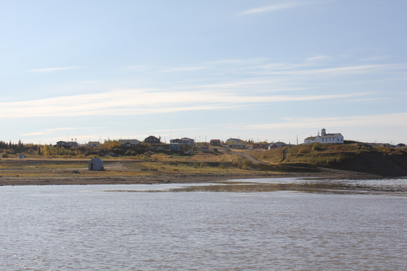 The village of Tsiigehtchic on the Arctic Red River in Canada's NorthwestTerritories