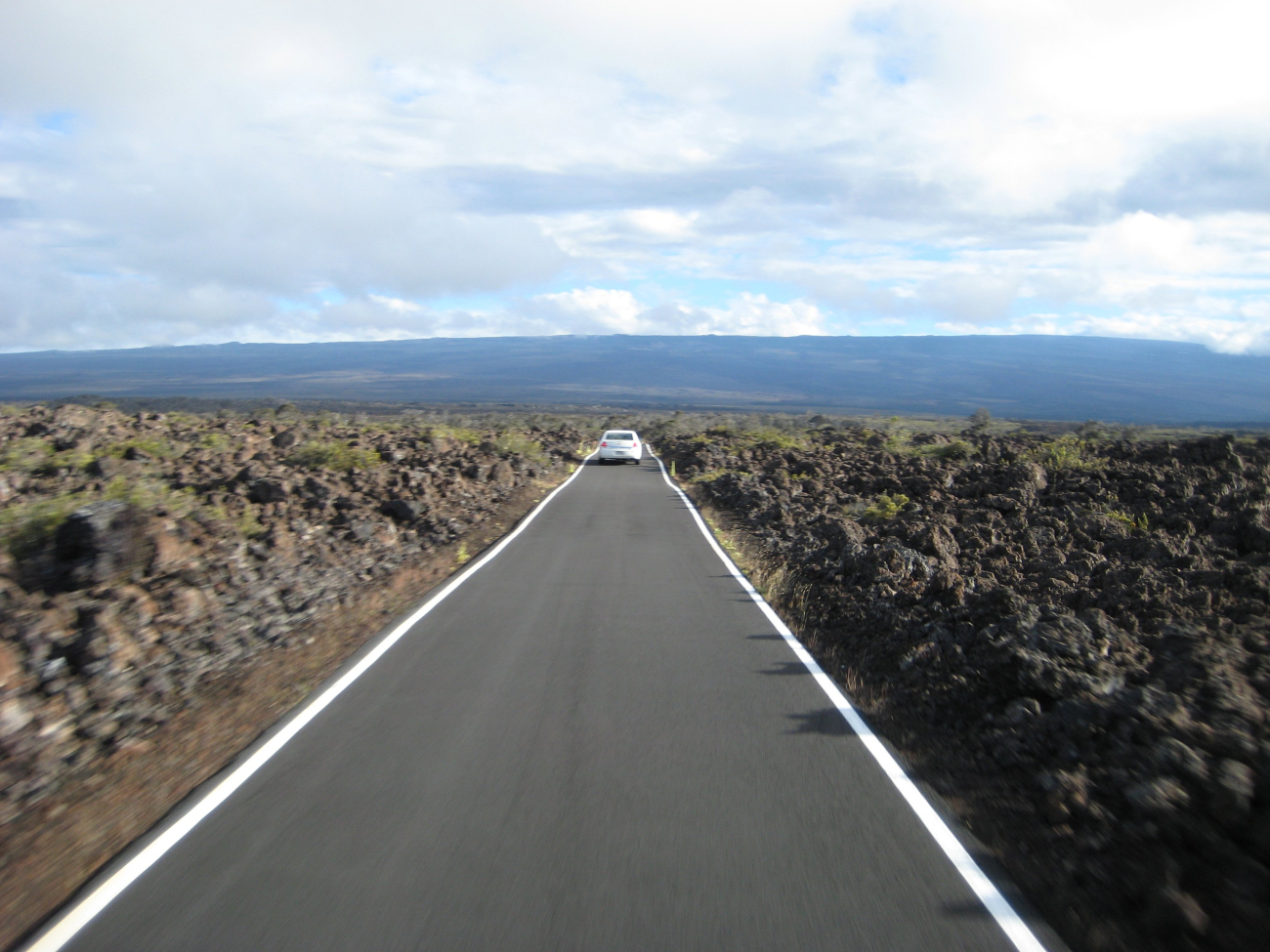 Highway through recent volcanic flows