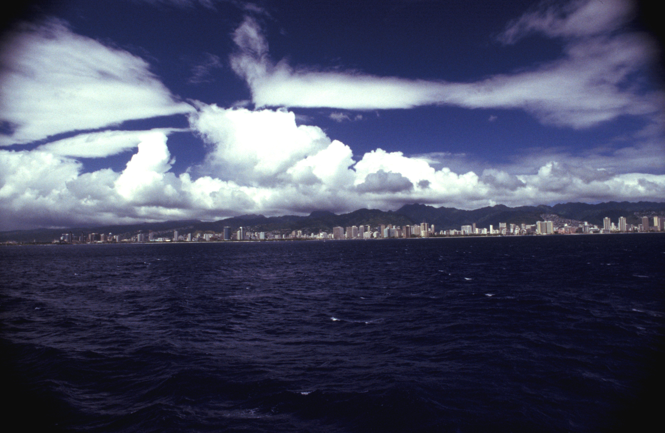 A panoramic view of the Honolulu skyline