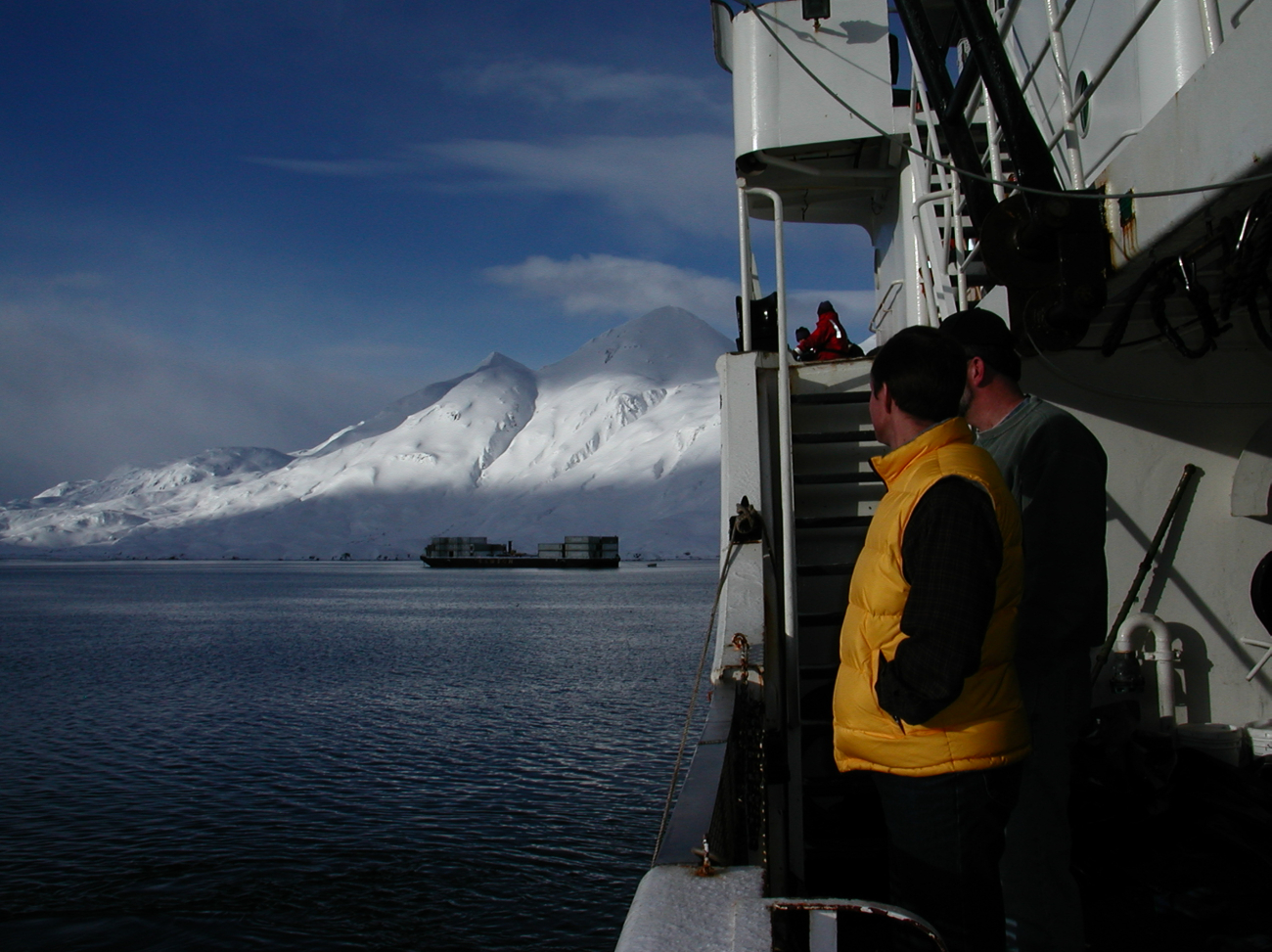 Coming into Dutch Harbor on the NOAA Ship MILLER FREEMAN in the winter