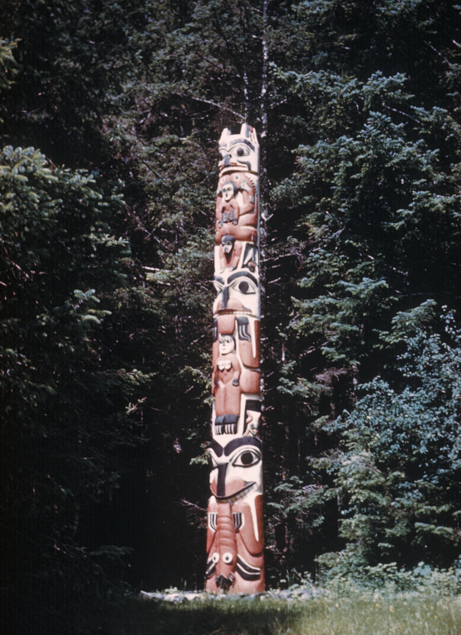 Totem pole at Sitka National Monument