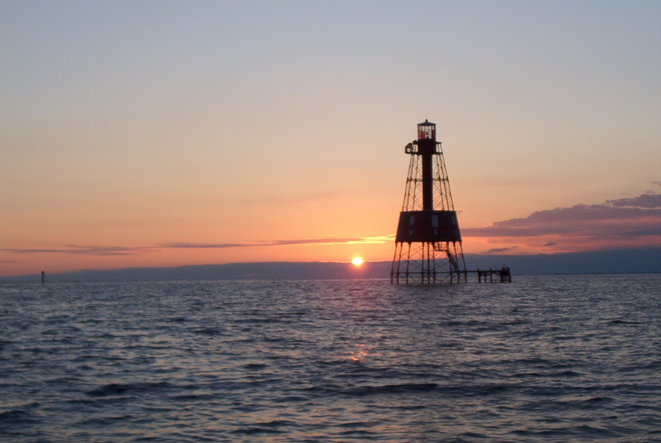Carysfort Reef Lighthouse at sunset