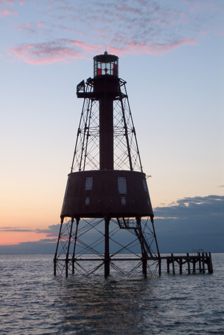 Carysfort Reef Lighthouse at sunset