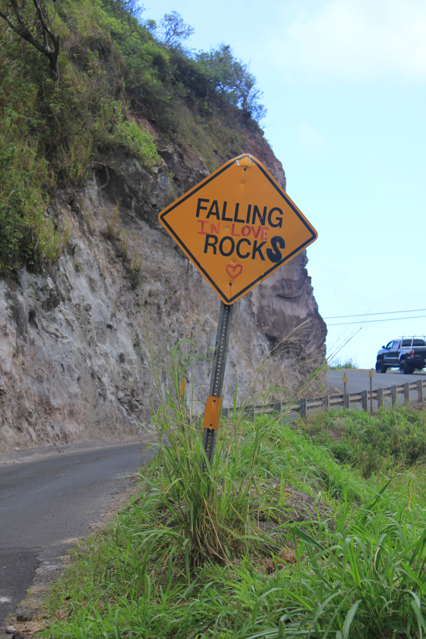 Maui must be for lovers as even road signs are modified for romantic messages