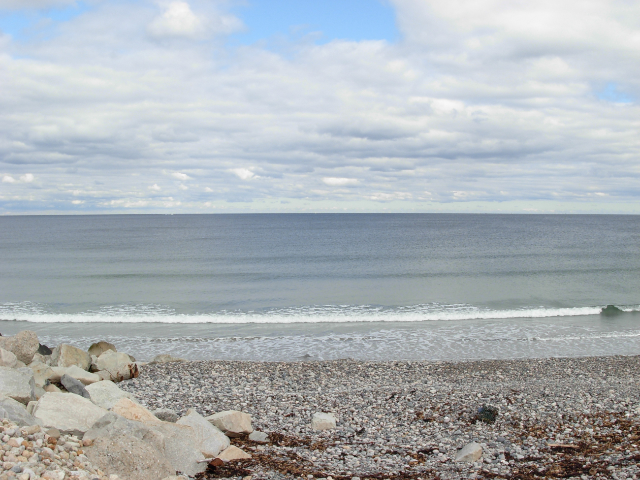 A cobble beach along the New England coast