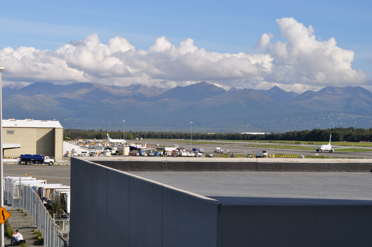Anchorage Airport seen from the terminal