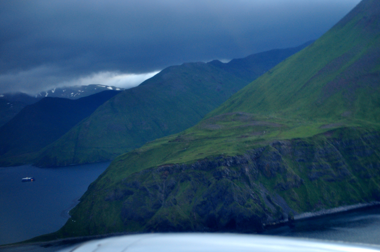 Final approach to Dutch Harbor