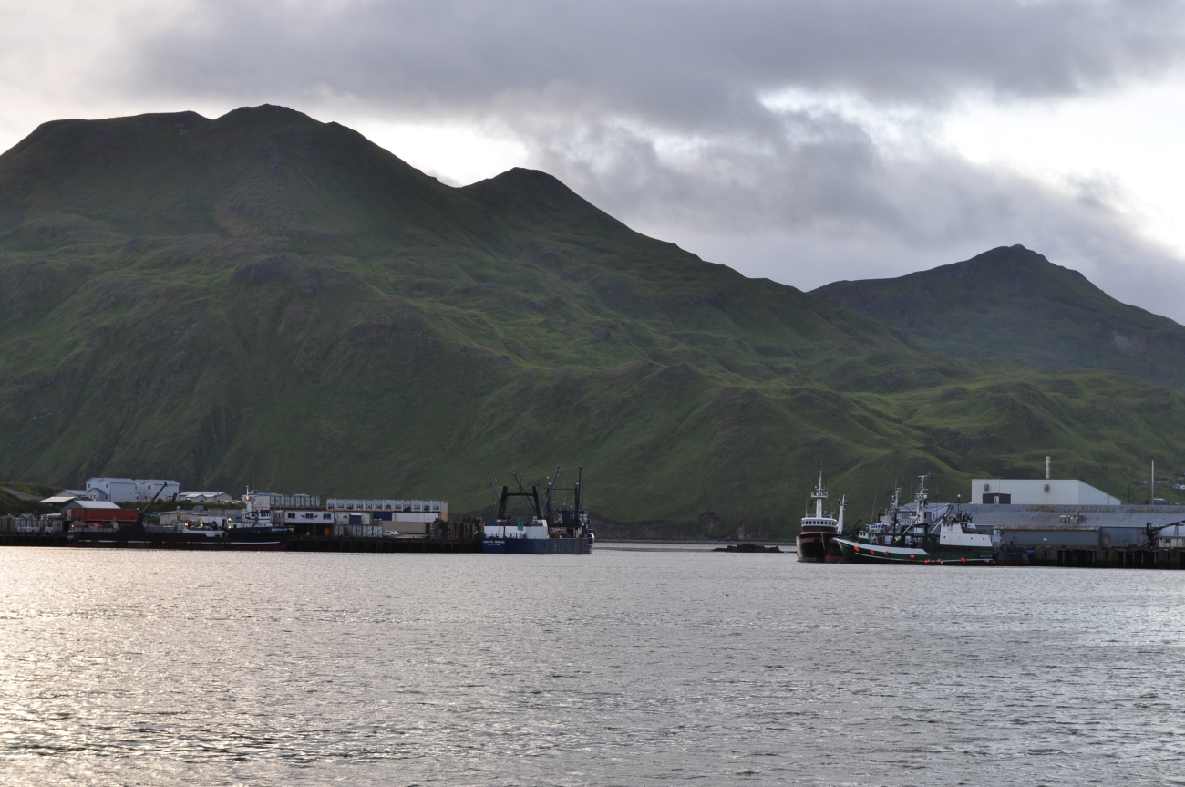 Fishing vessels tied up at Dutch Harbor