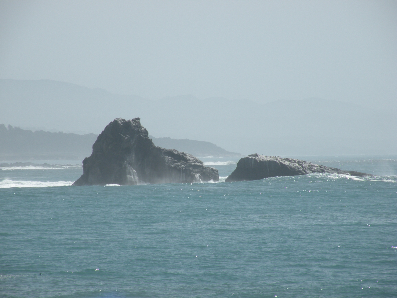 A telescopic view of the rocks to the southeast of Point Piedras Blancas