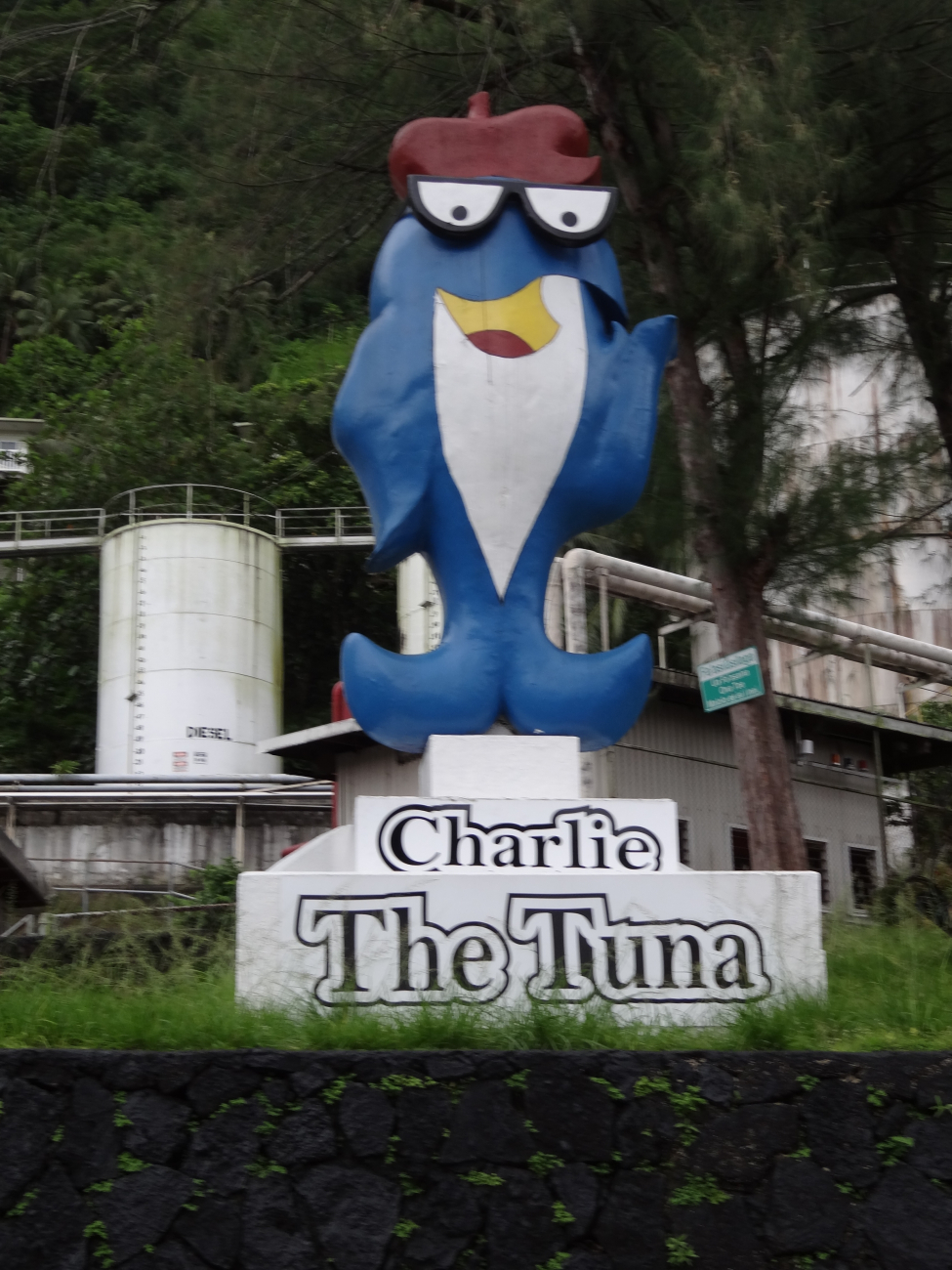 Charlie Tuna at the Star Kist tuna packing plant