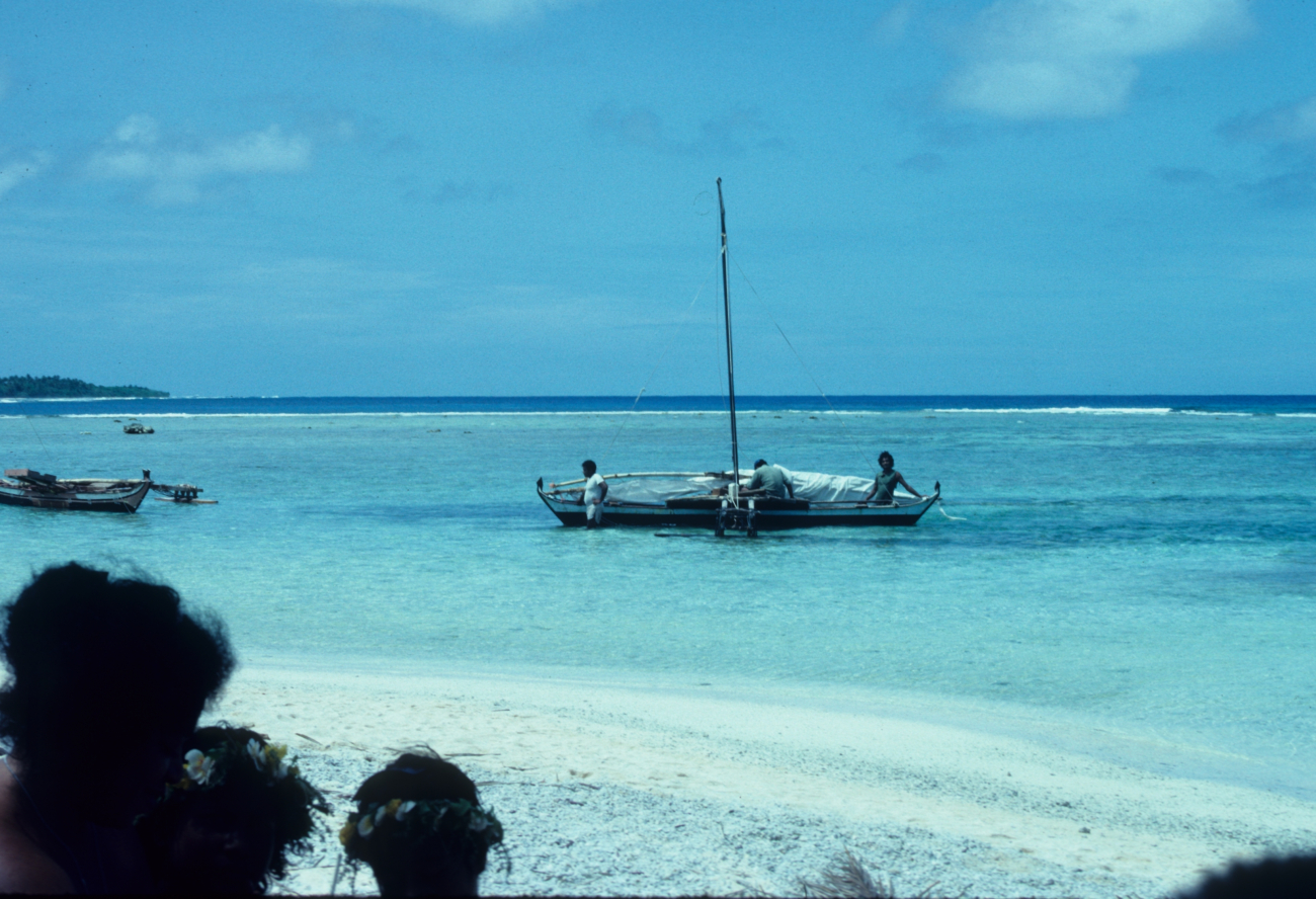Outrigger sailing craft in the Caroline Islands