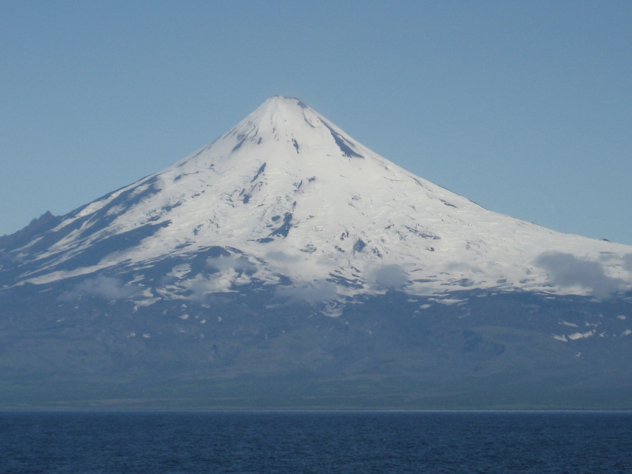 Shishaldin Volcano in late summer