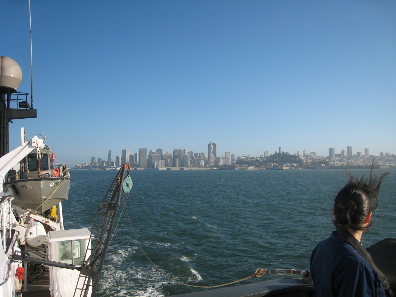 Looking astern as the MILLER FREEMAN departs San Francisco