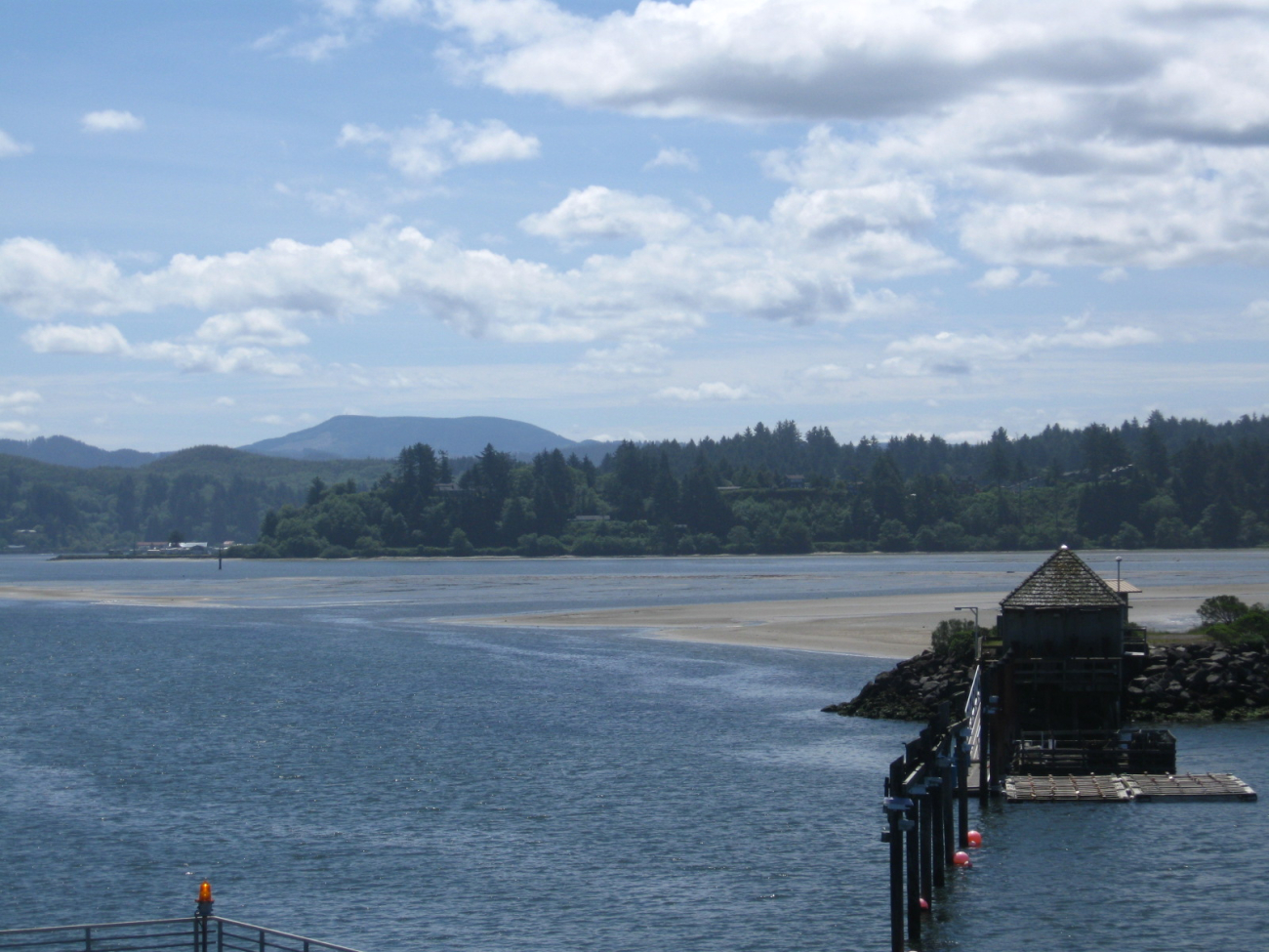 A view towards the east end of Yaquina Bay