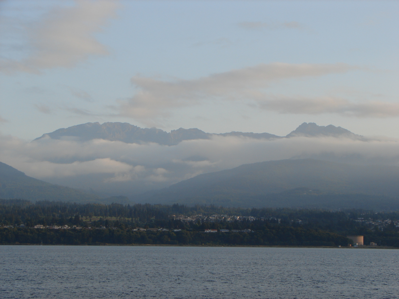 Port Angeles with the Olympic Mountains in the background