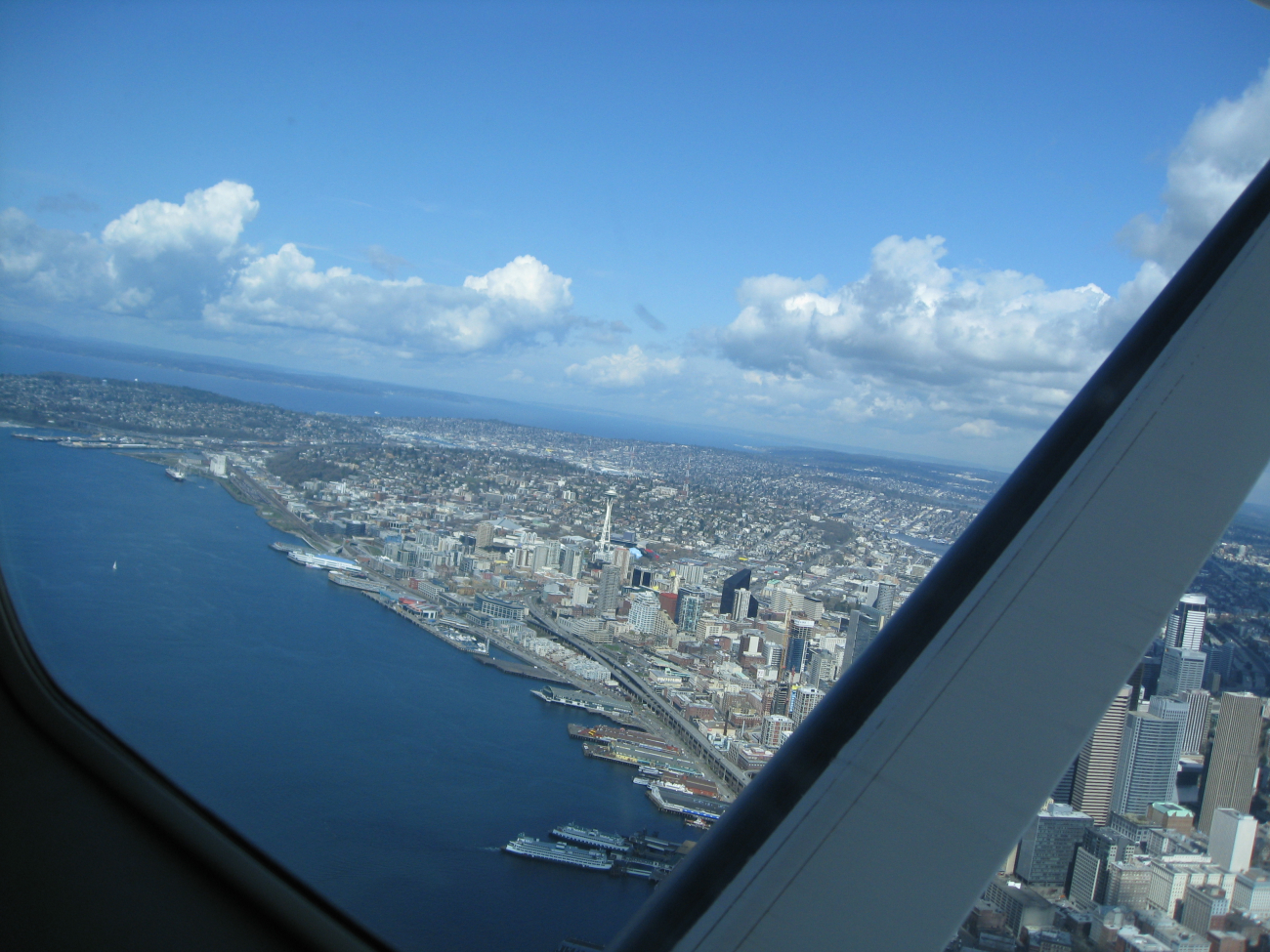 Aerial view of Seattle waterfront