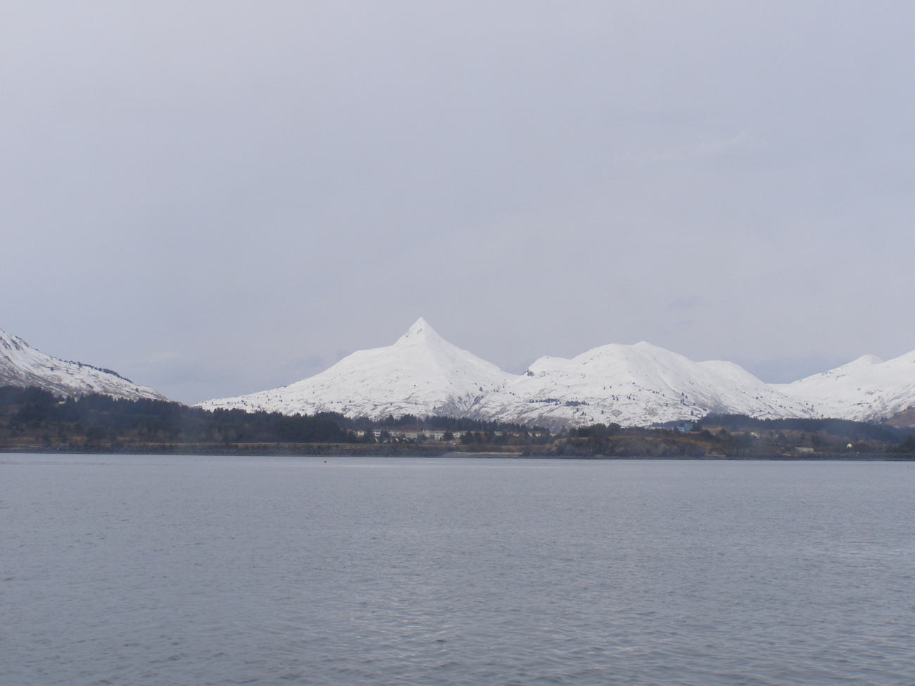 Pyramid Mountain seen from offshore