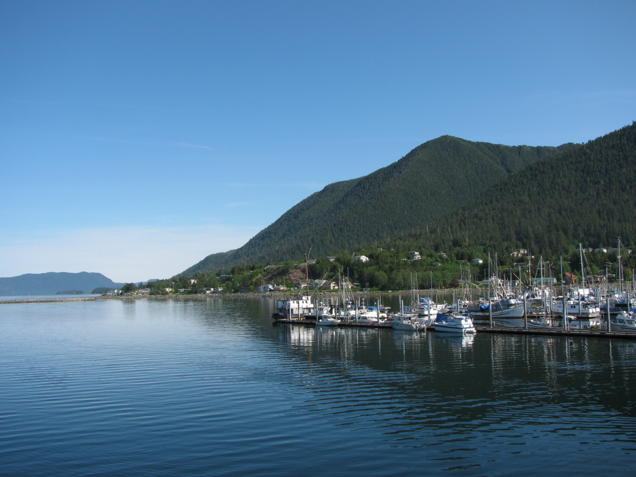 Looking north along Sitka's waterfront
